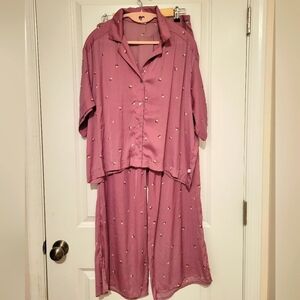 Old Navy Satin Womens Large 3 Piece Pajama Set